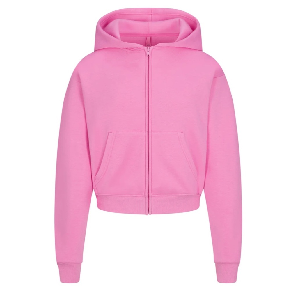 Skims cotton fleece zip up hoodie